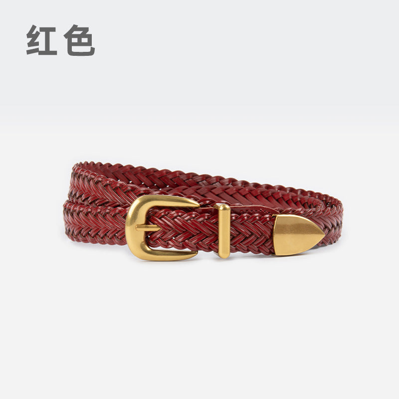 Wholesale Guangzhou Rhododendron Woven Belt with Jeans Casual Pants
